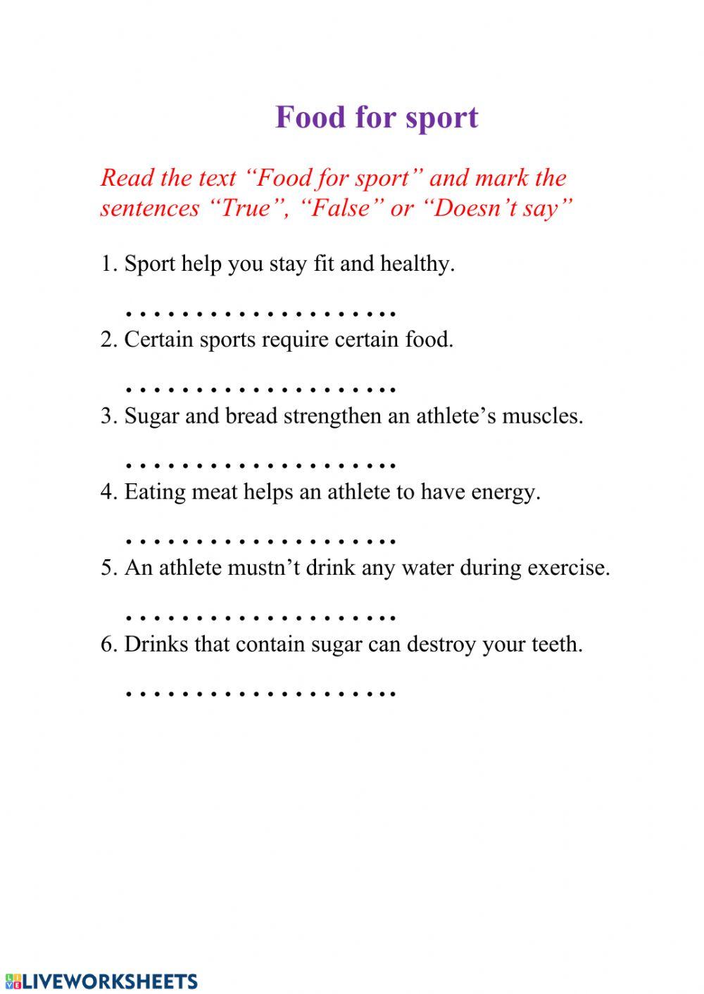 Food for sport