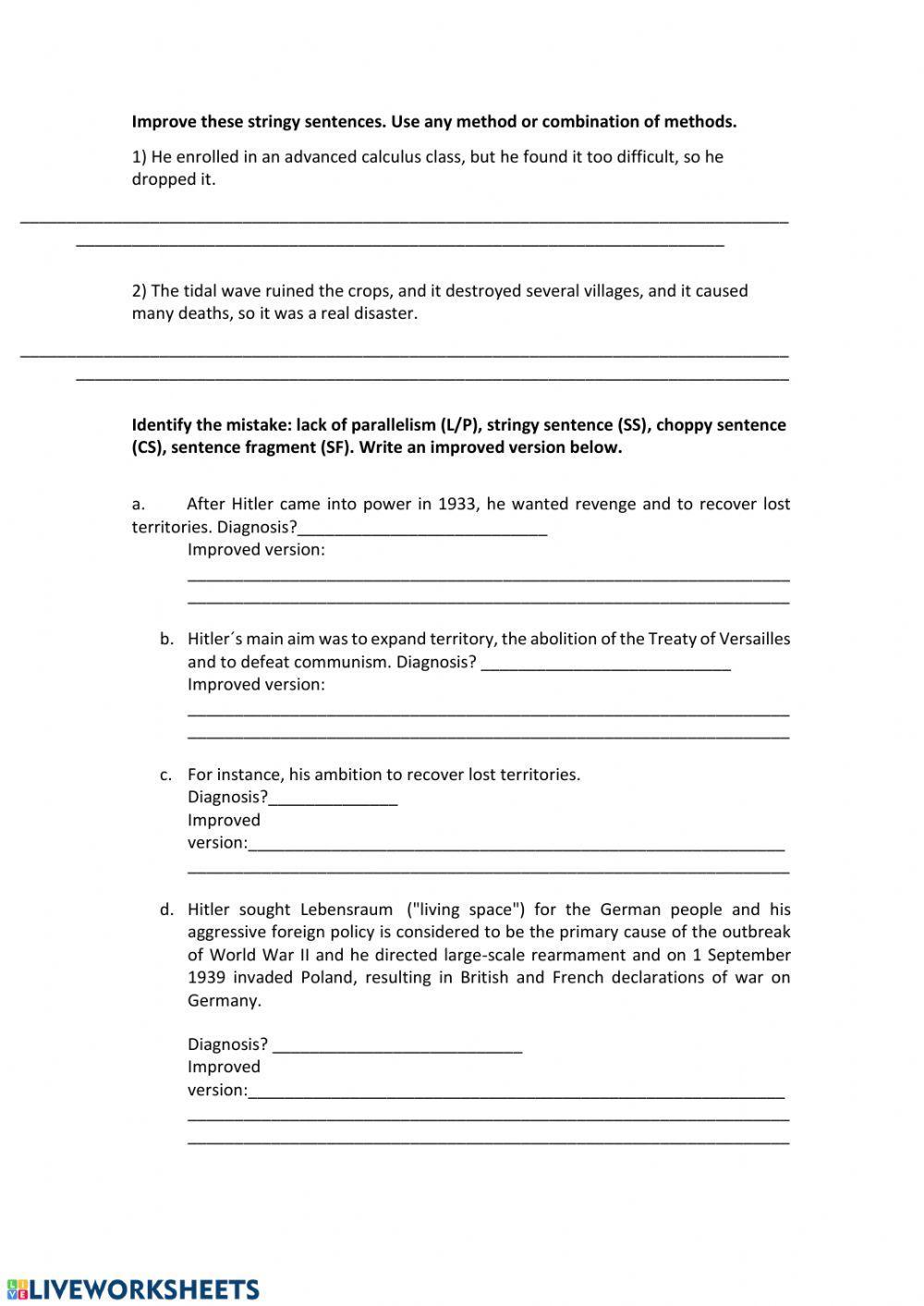 Improving paragraph writing