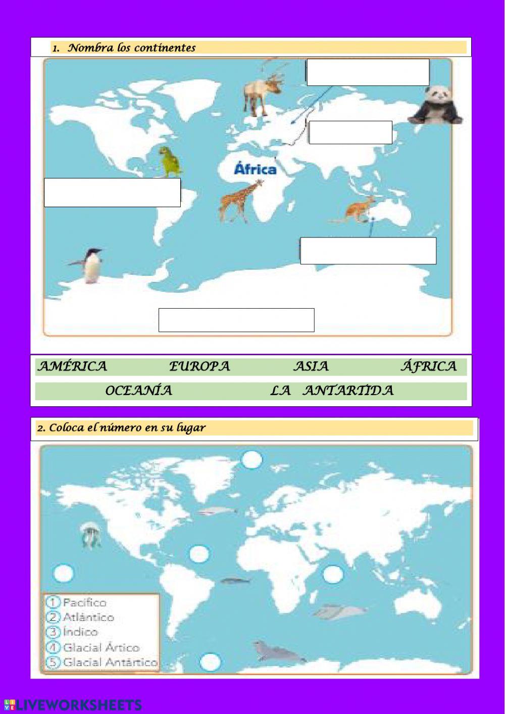 Continentes y océanos