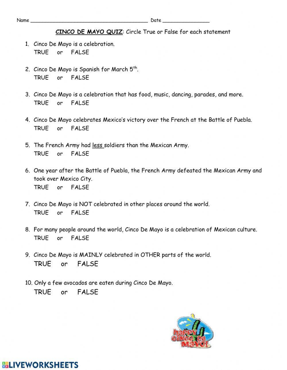Cinco de Mayo Quiz