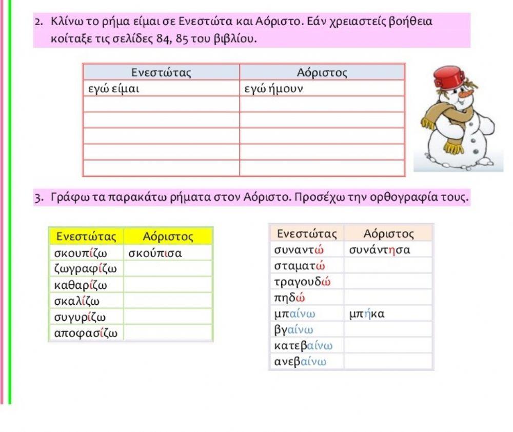 Ενεστώτας αόριστος