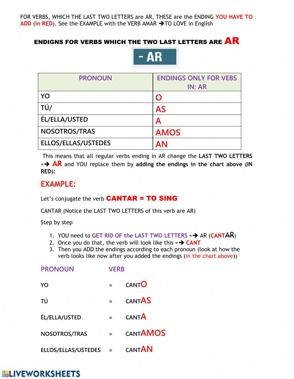 Segundo repaso conjugacion de verbos