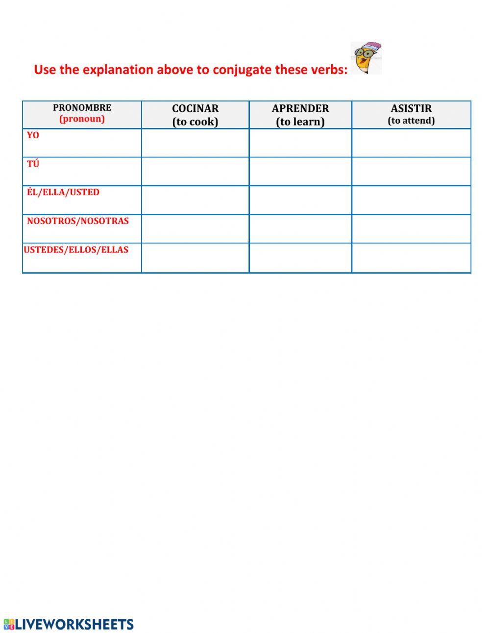 Segundo repaso conjugacion de verbos