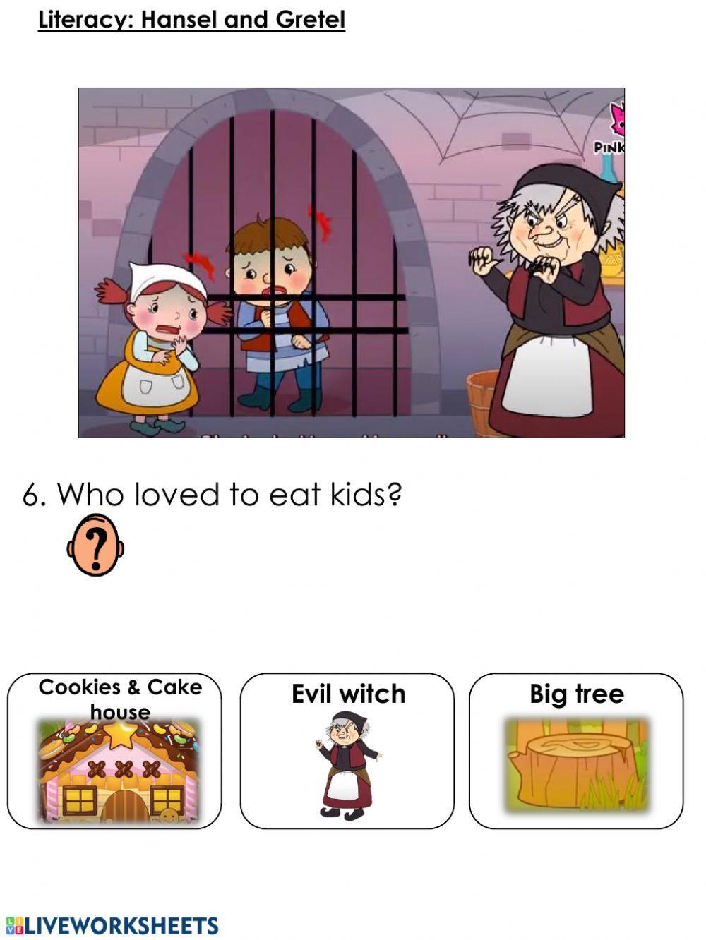 Hansel and Gretel WHO worksheet