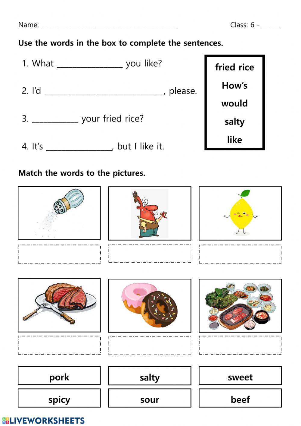 What would you like? worksheet | Live Worksheets