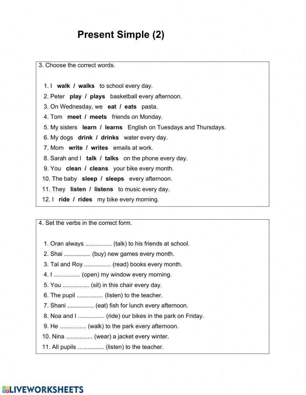 Present Simple - Verbs-2