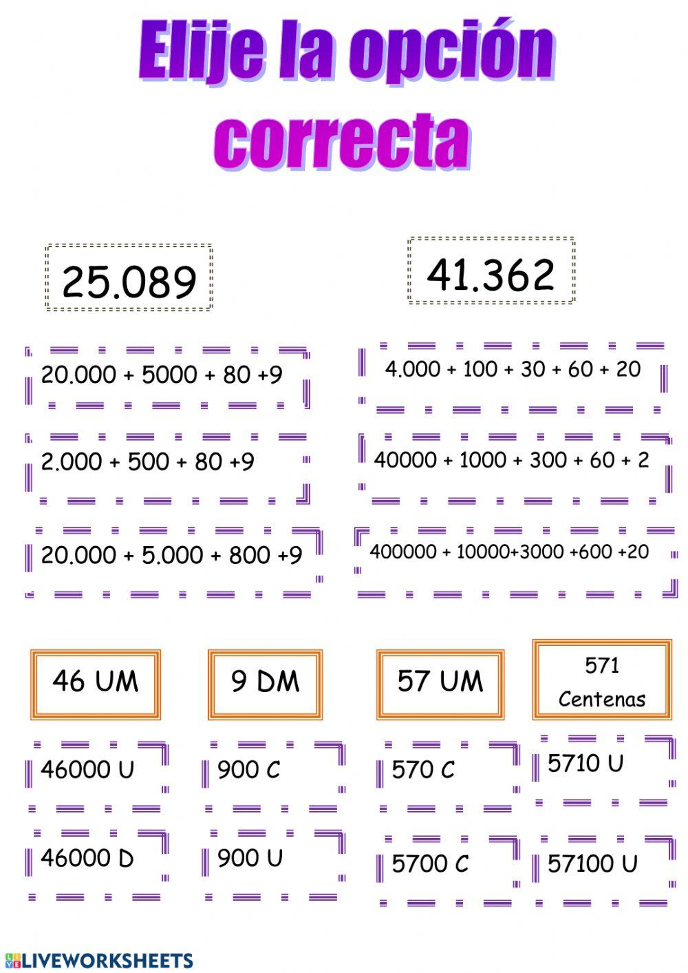 Descomposición de números