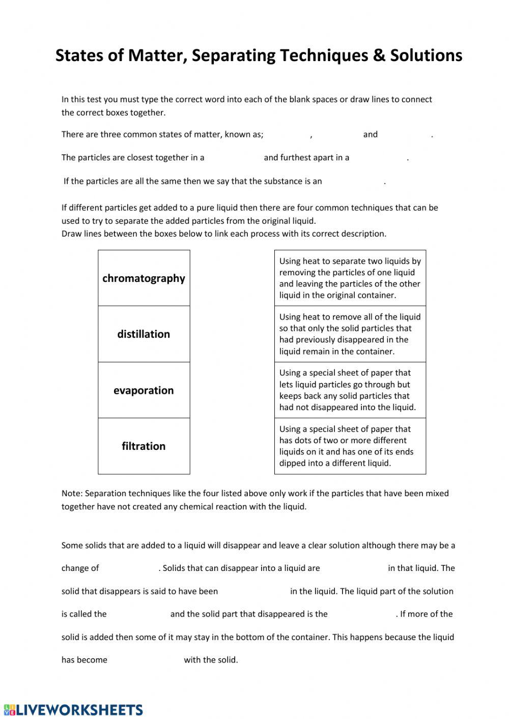 States, Separation & Solutions