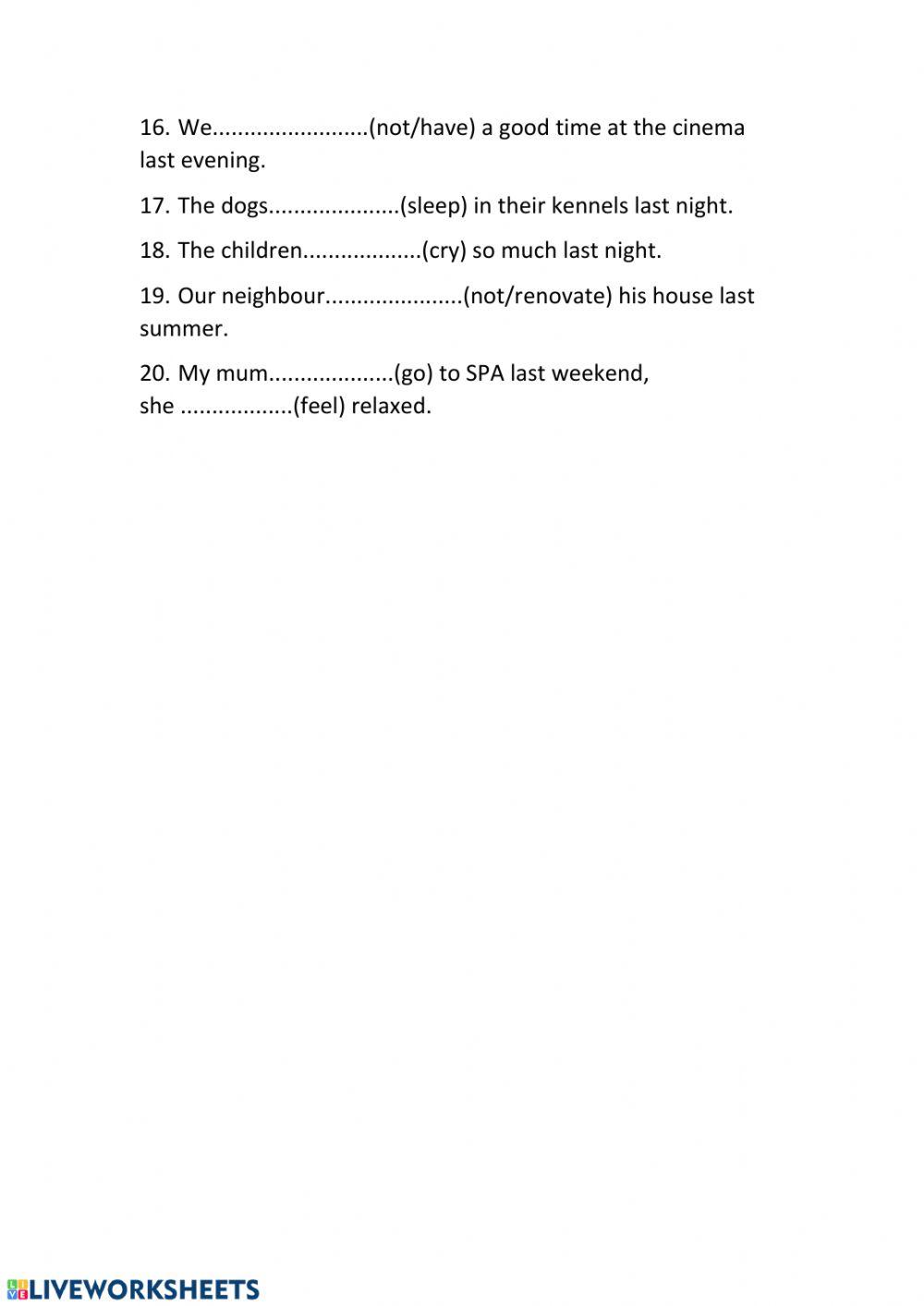 Past simple different forms