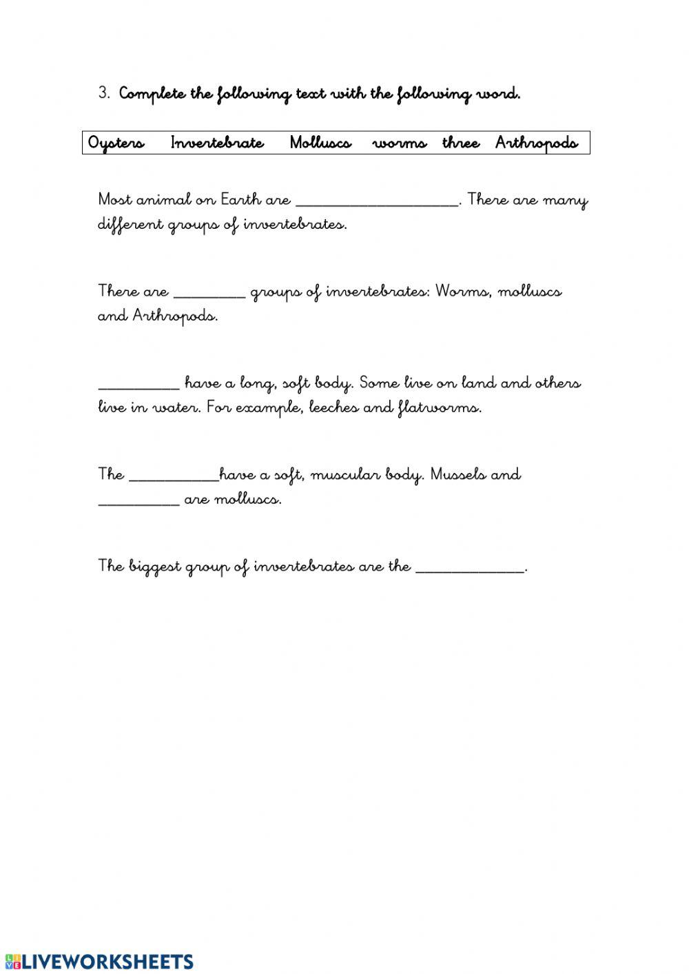 Vertebrate and invertebrate