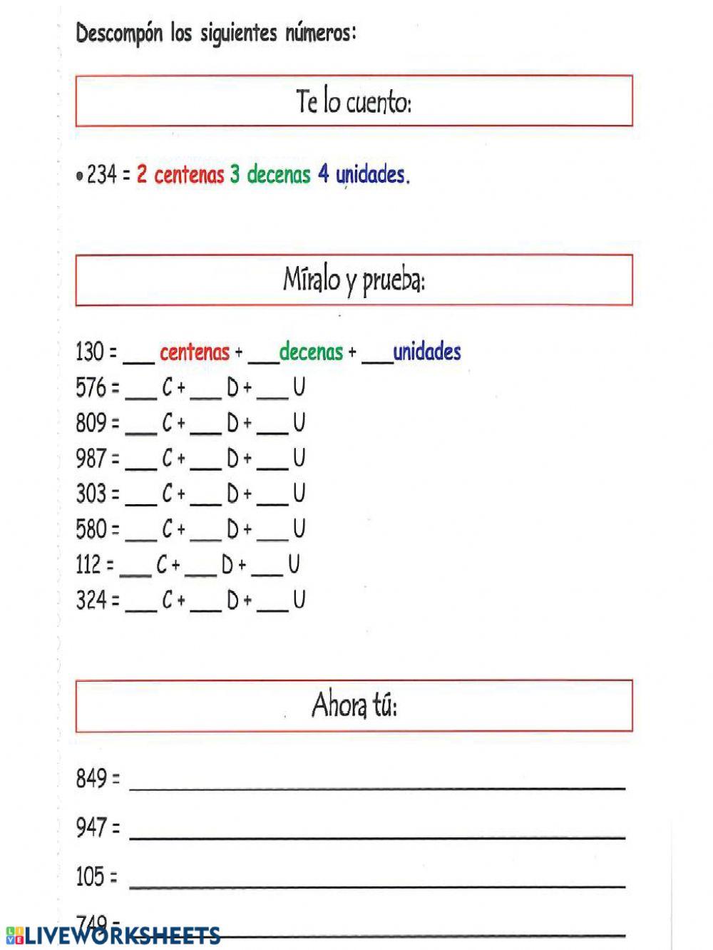 Descomposición numérica Descomposición numérica