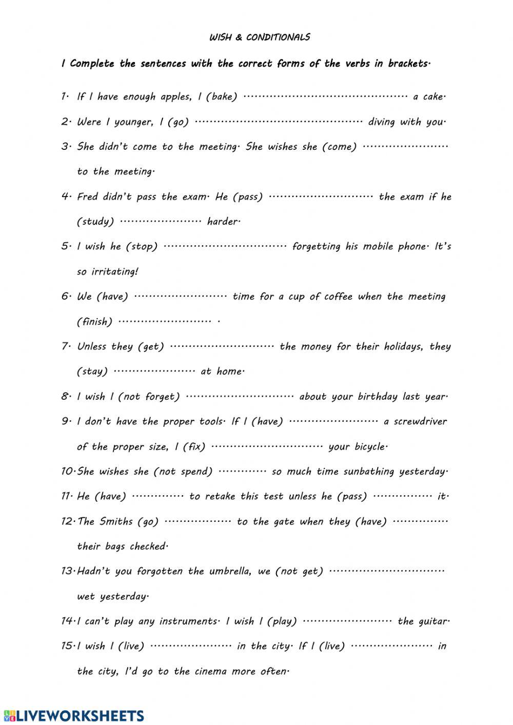 Conditionals and wish