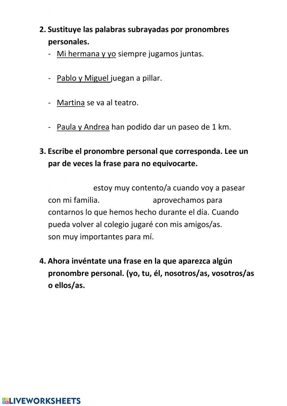 Los pronombres personales