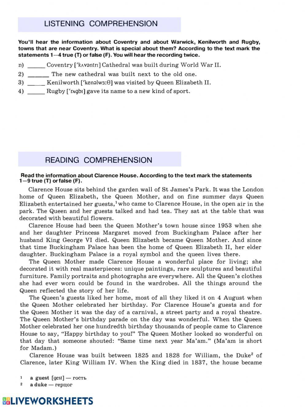 Test yourself - What are the most famous sights of your country? - Listening & Reading