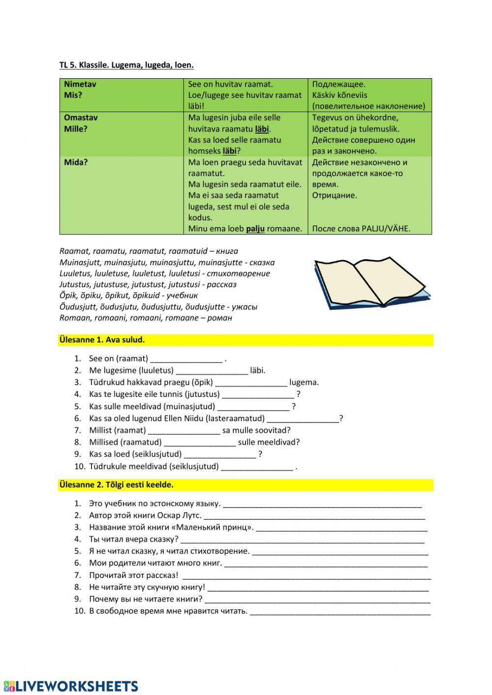 Lugema, lugeda, loen.