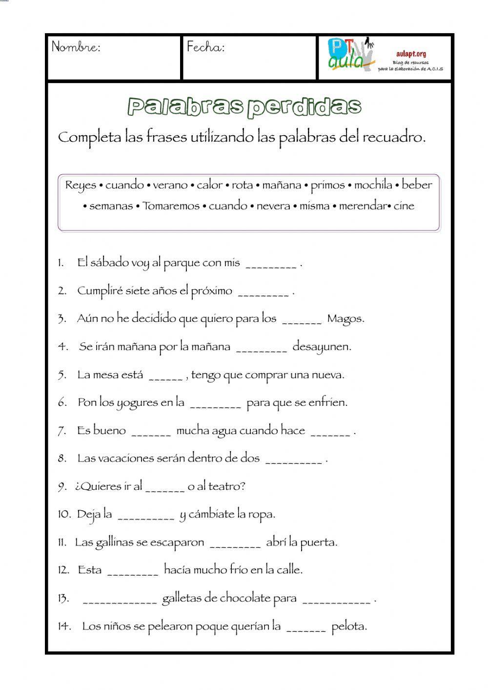 Las palabras perdidas