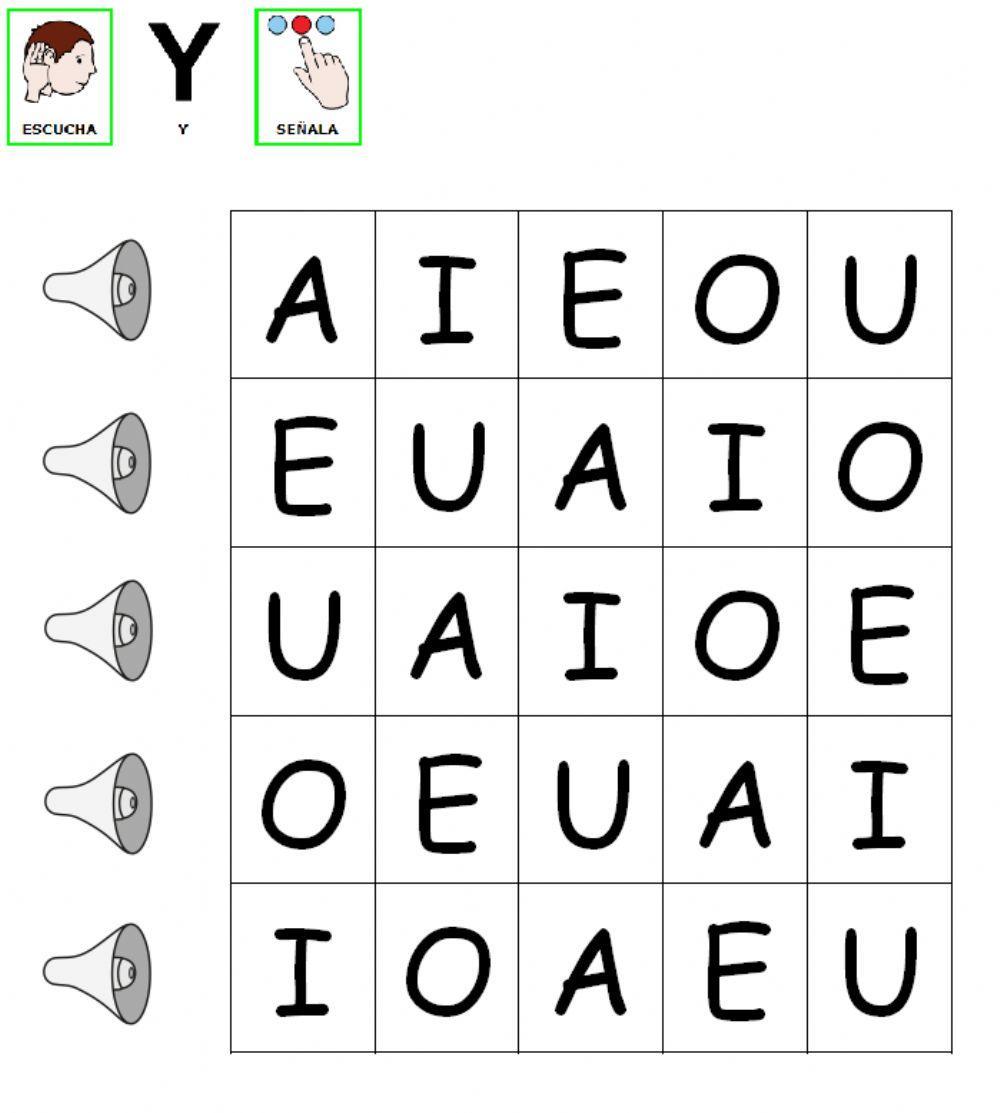 Escucha y señala vocales