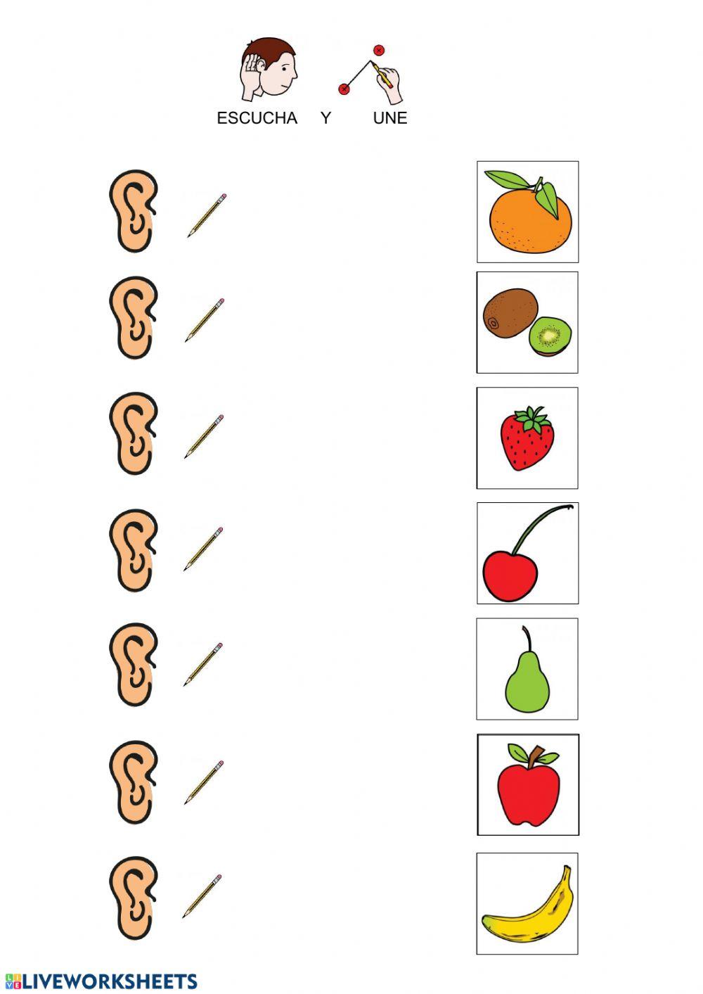 Discriminación auditiva: Frutas