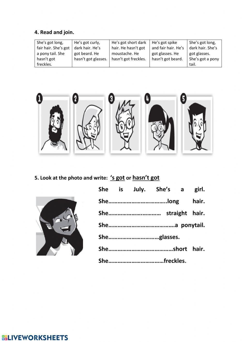 Physical Appearance Interactive Exercise Live Worksheets