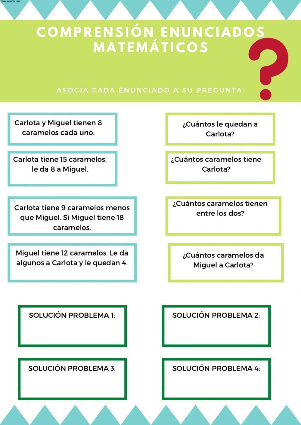 Comprensión enunciados matemáticos