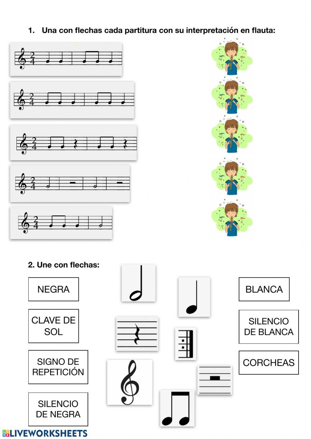 Lenguaje musical. Une con flechas II