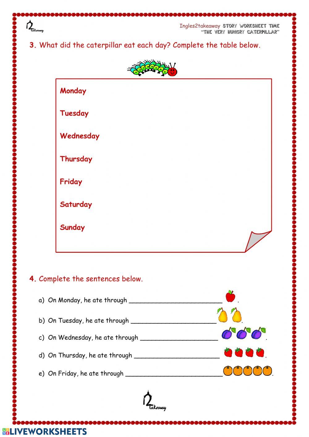 The Very Hungry Caterpillar: food