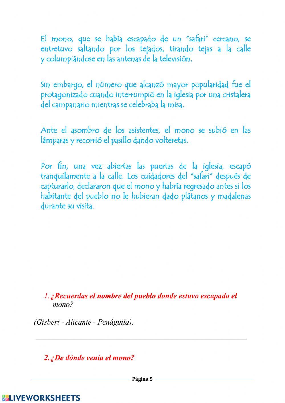 Comprensión lectora 6