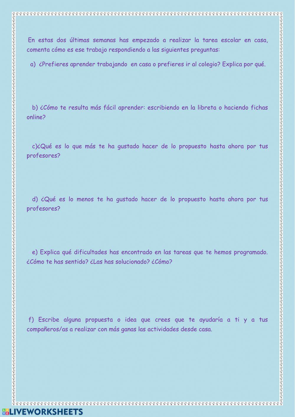 Cuestionario de autoevaluación
