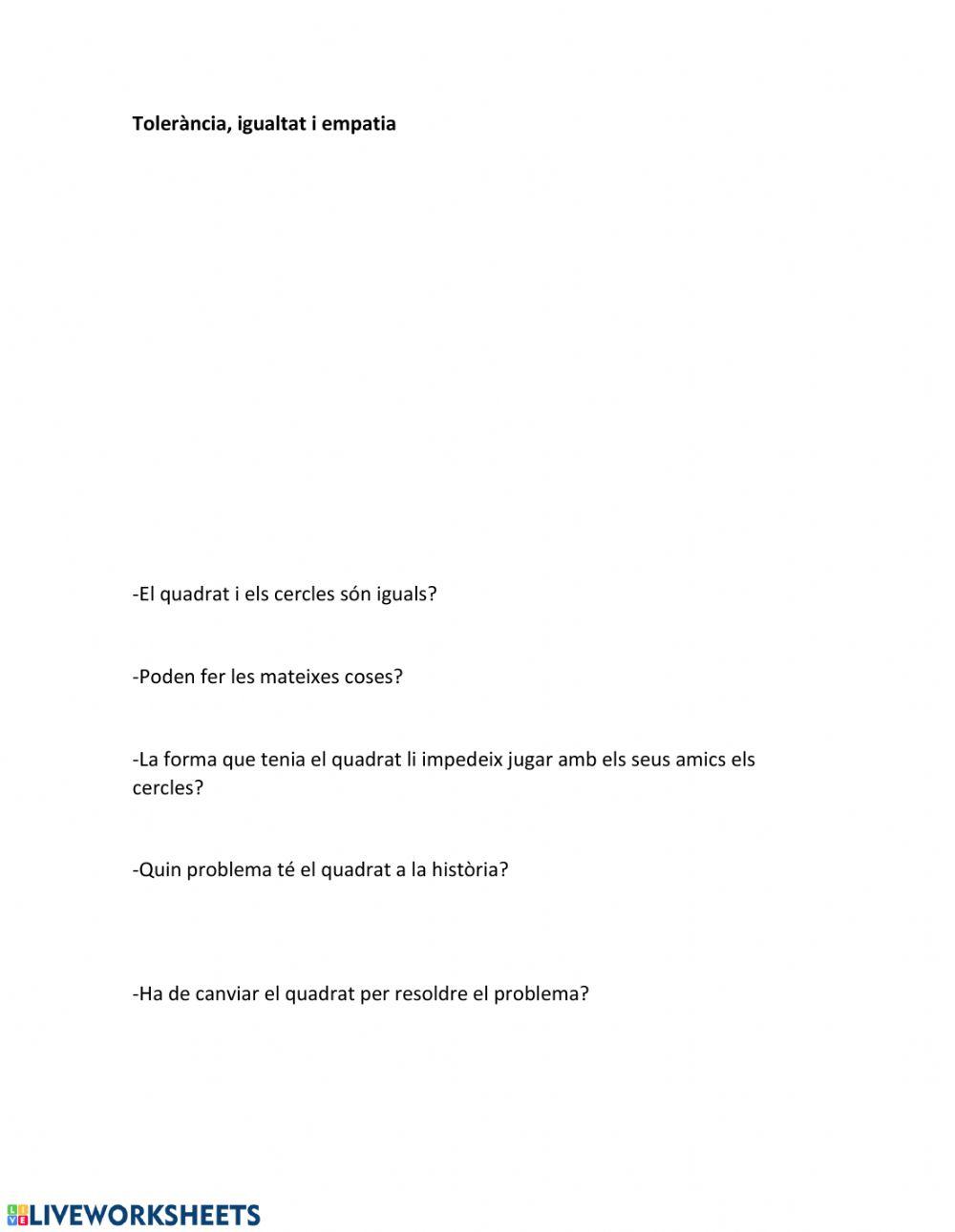 Tolerància, igualtat i empatia