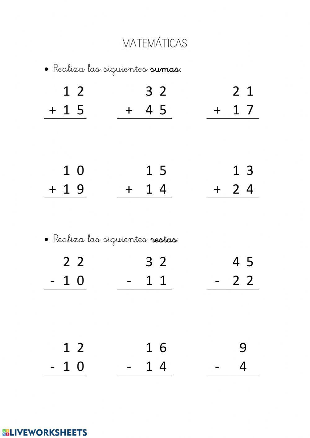 Sumas y restas sencillas