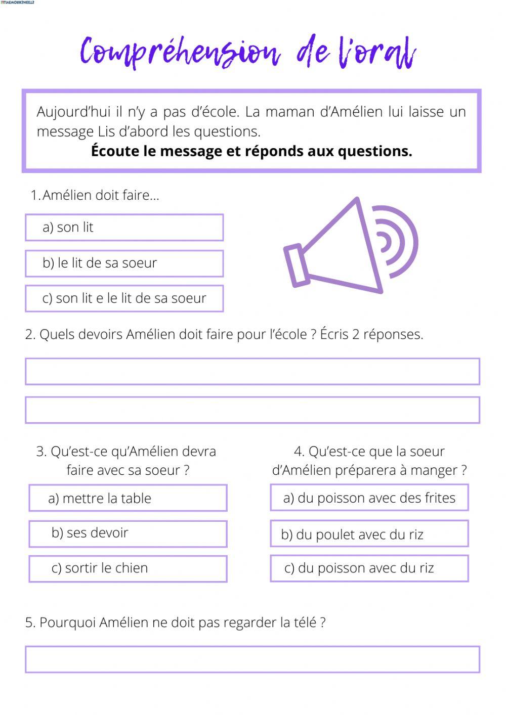 Compréhension de l’oral