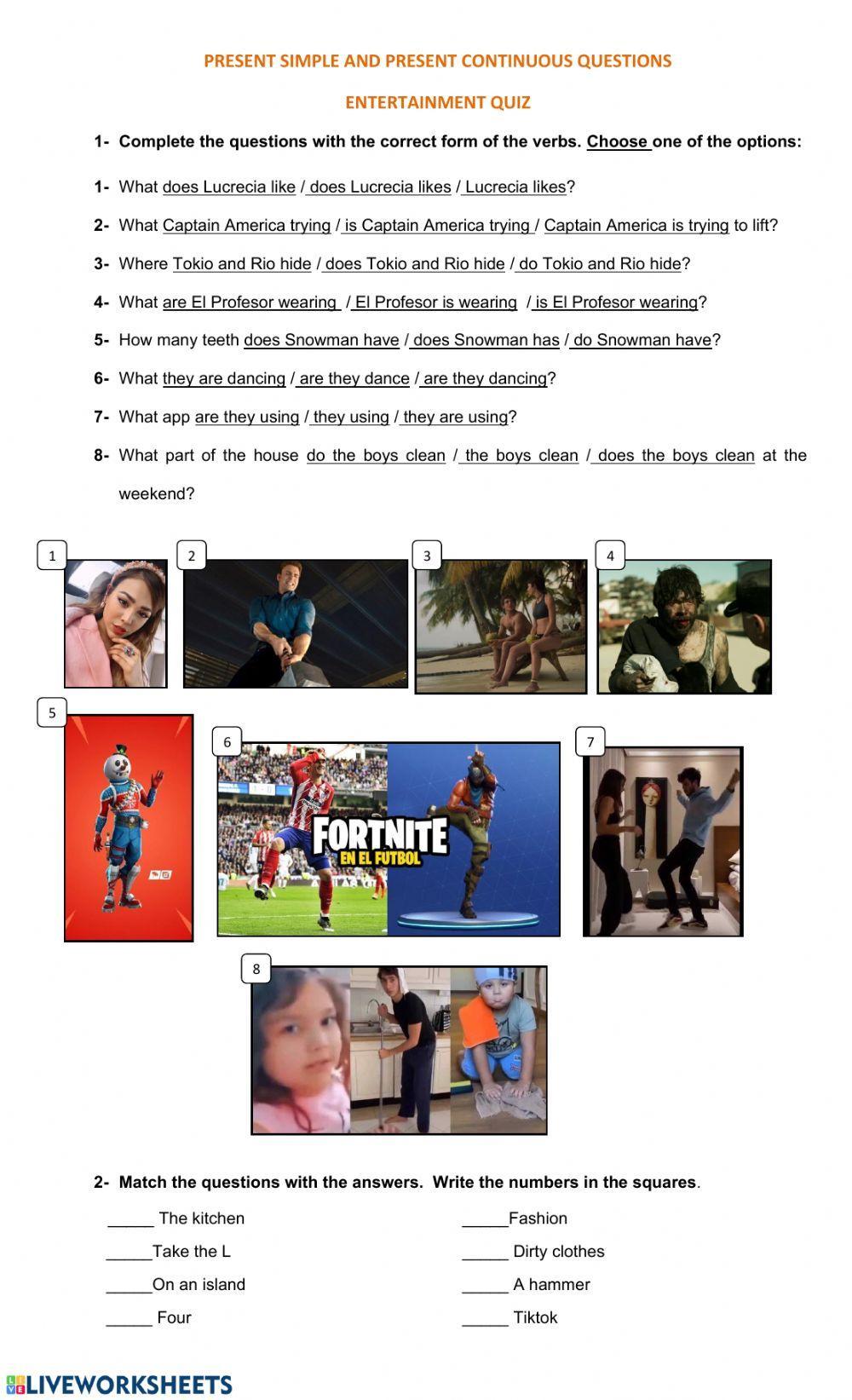 132747 | Present simple and Present continuous questions
