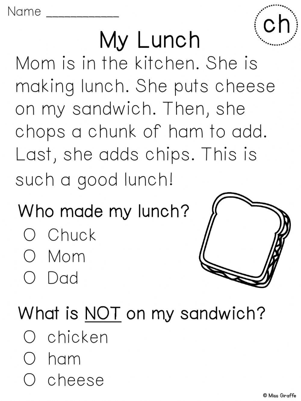 Digraph Reading Comprehension online exercise for Live Worksheets