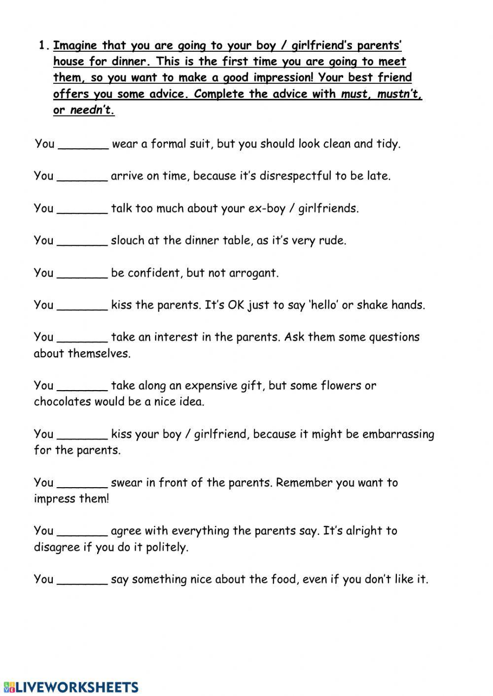 Must, Mustn't, Needn't