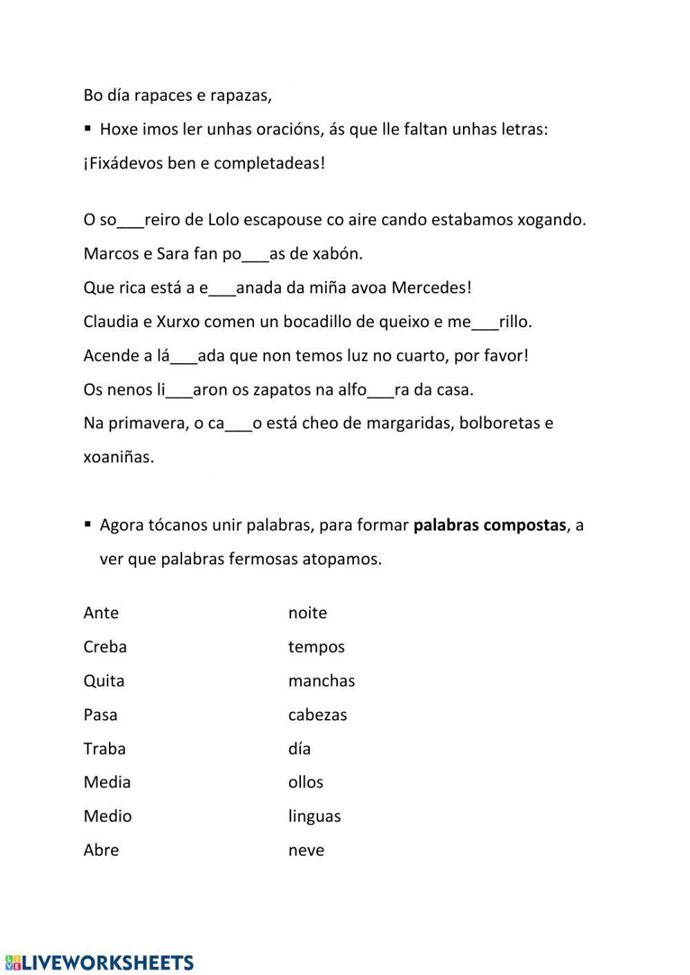 Ortografía mb-mp e palabras compostas