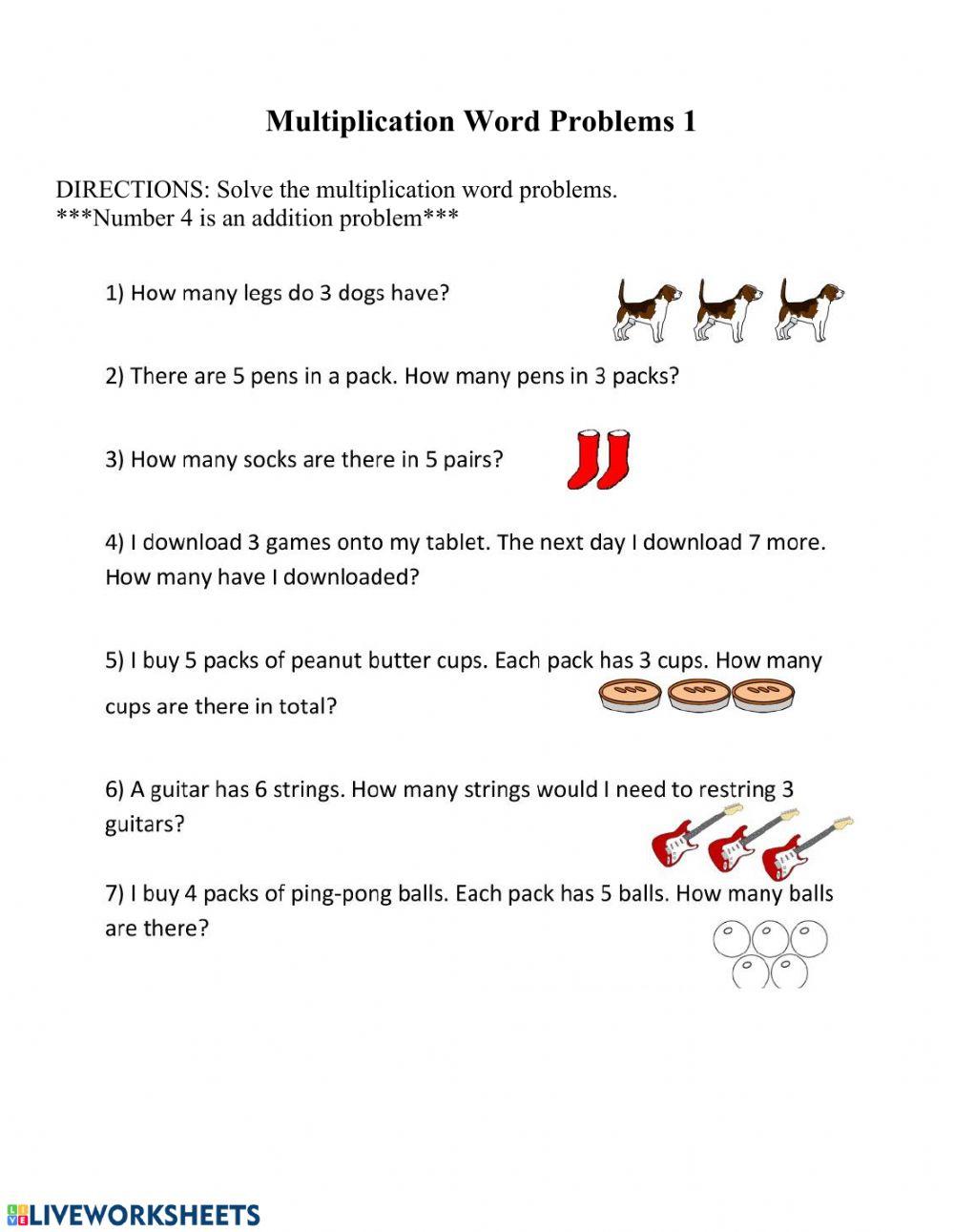 Multiplication Word Problems 1