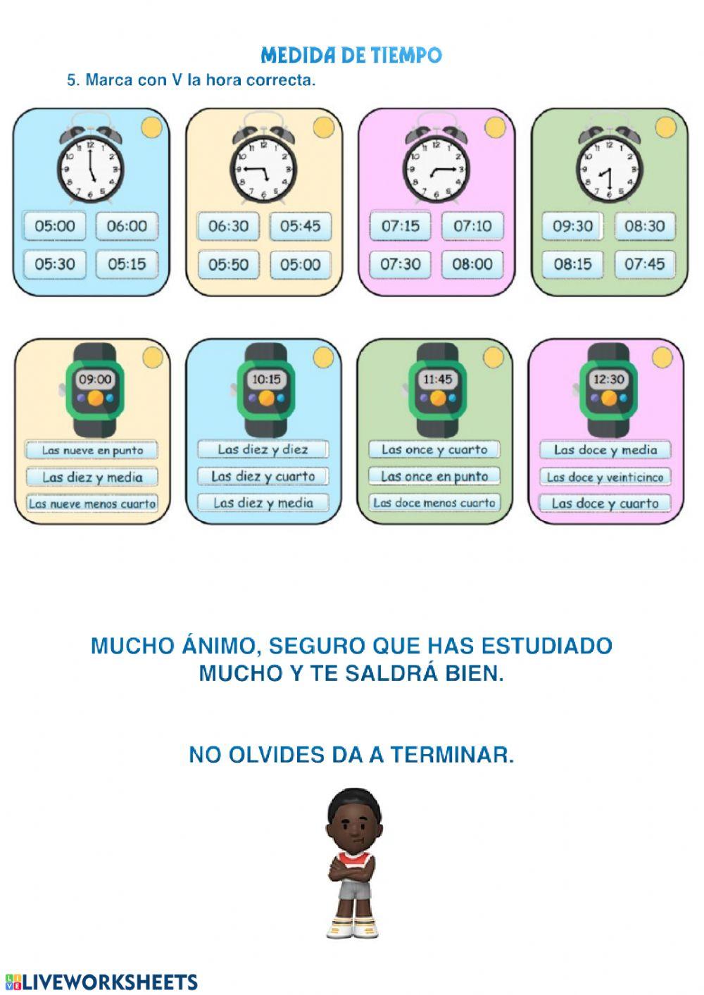 Ponte a prueba medidas de tiempo