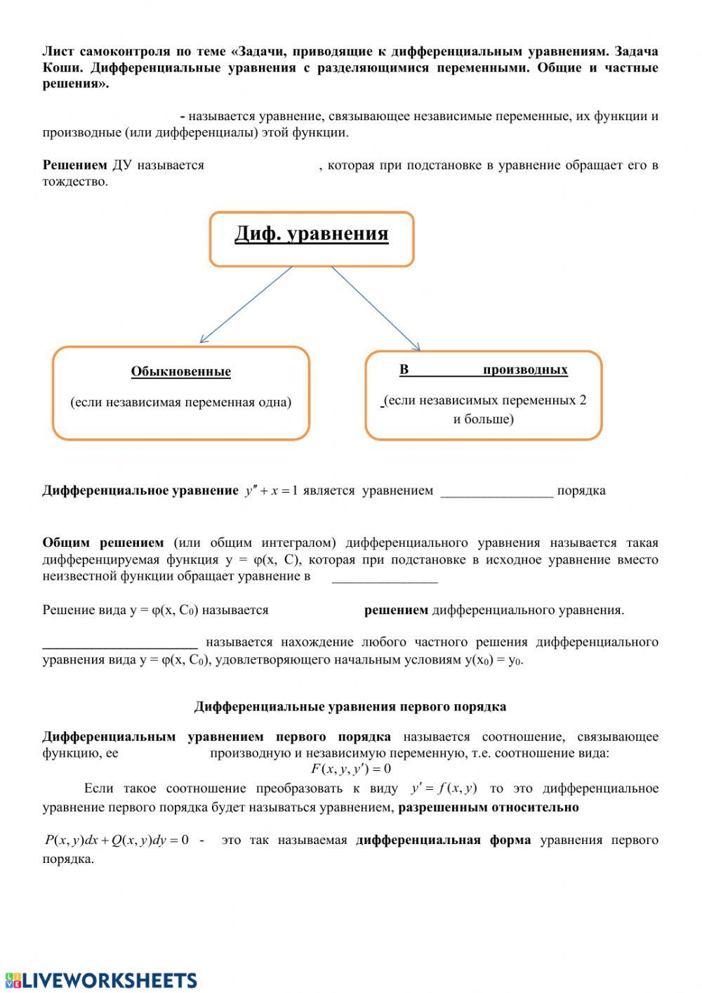 Лист самоконтроля ДУ