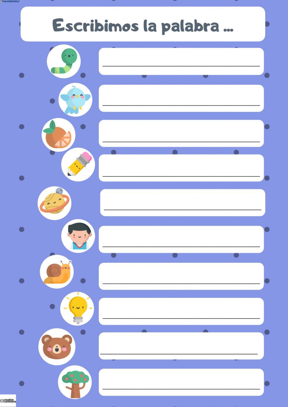 Escribimos la palabra i