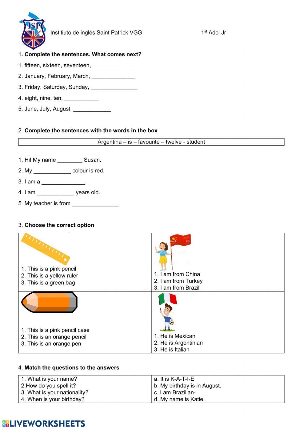 Mock Exam 1st adol jr
