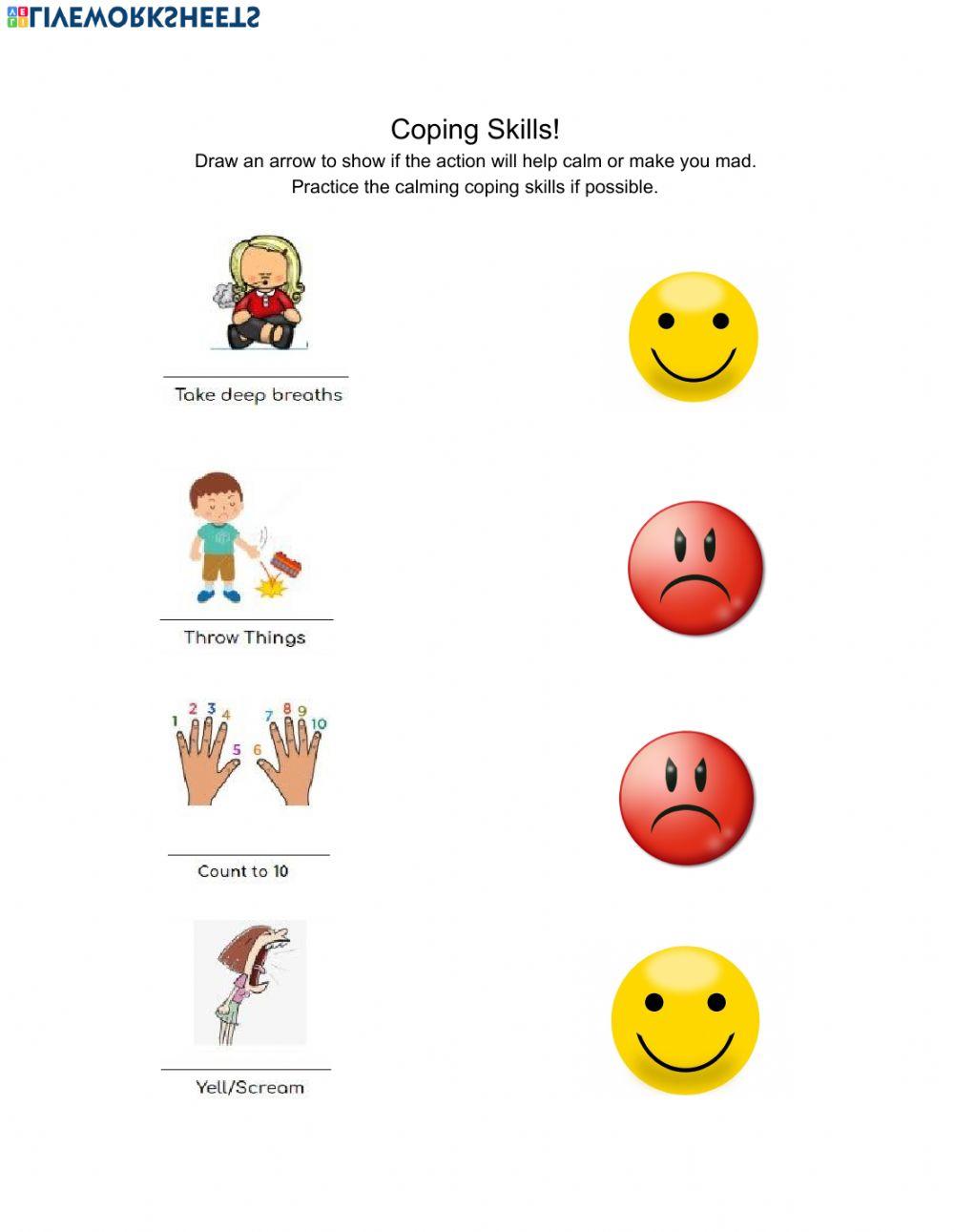 SEL: Matching Coping Skill online exercise for | Live Worksheets