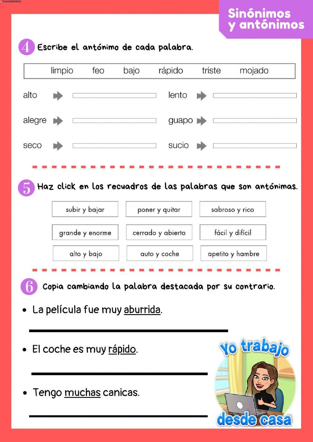 Sinónimos y Antónimos. Sinónimos y Antónimos.