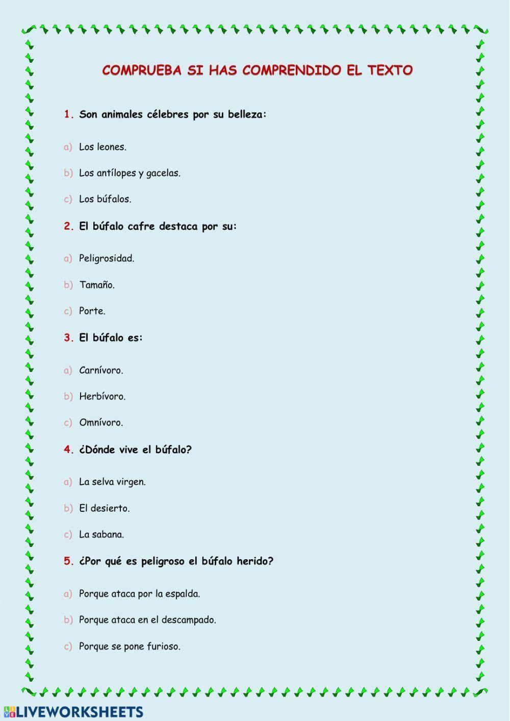 Lectura: El búfalo cafre