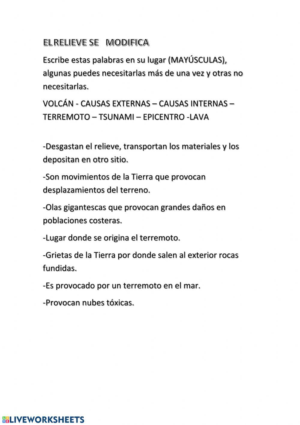 Elrelieve se modifica