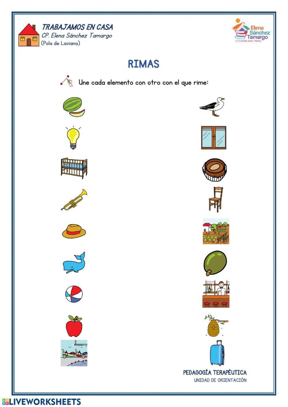 Rimas interactive exercise | Live Worksheets