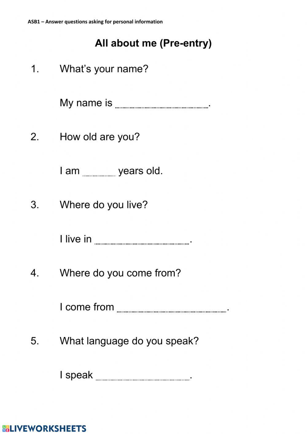 Personal information extended