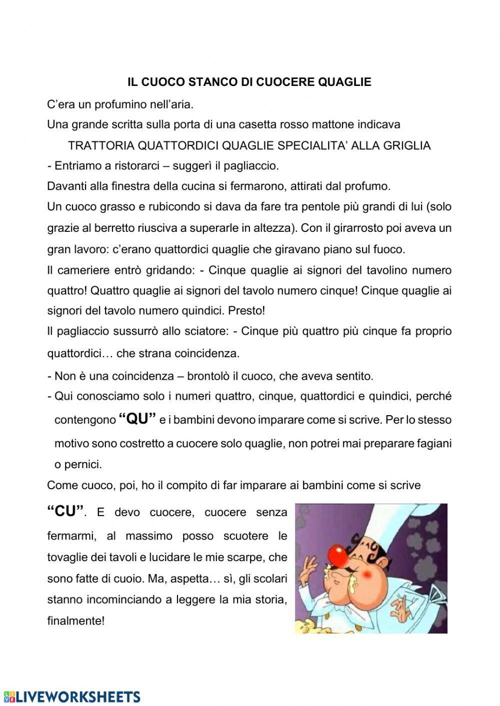 Lettura e comprensione QU CU