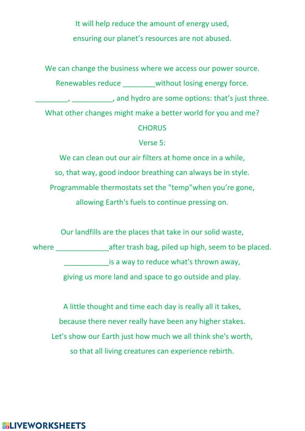 Earth day song
