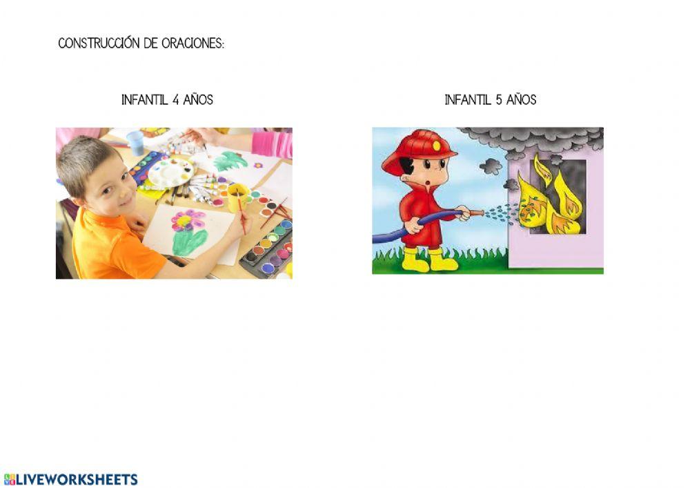 Construye oraciones worksheet | Live Worksheets