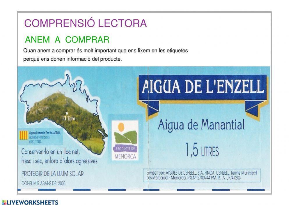 Comprensió escrita aigua